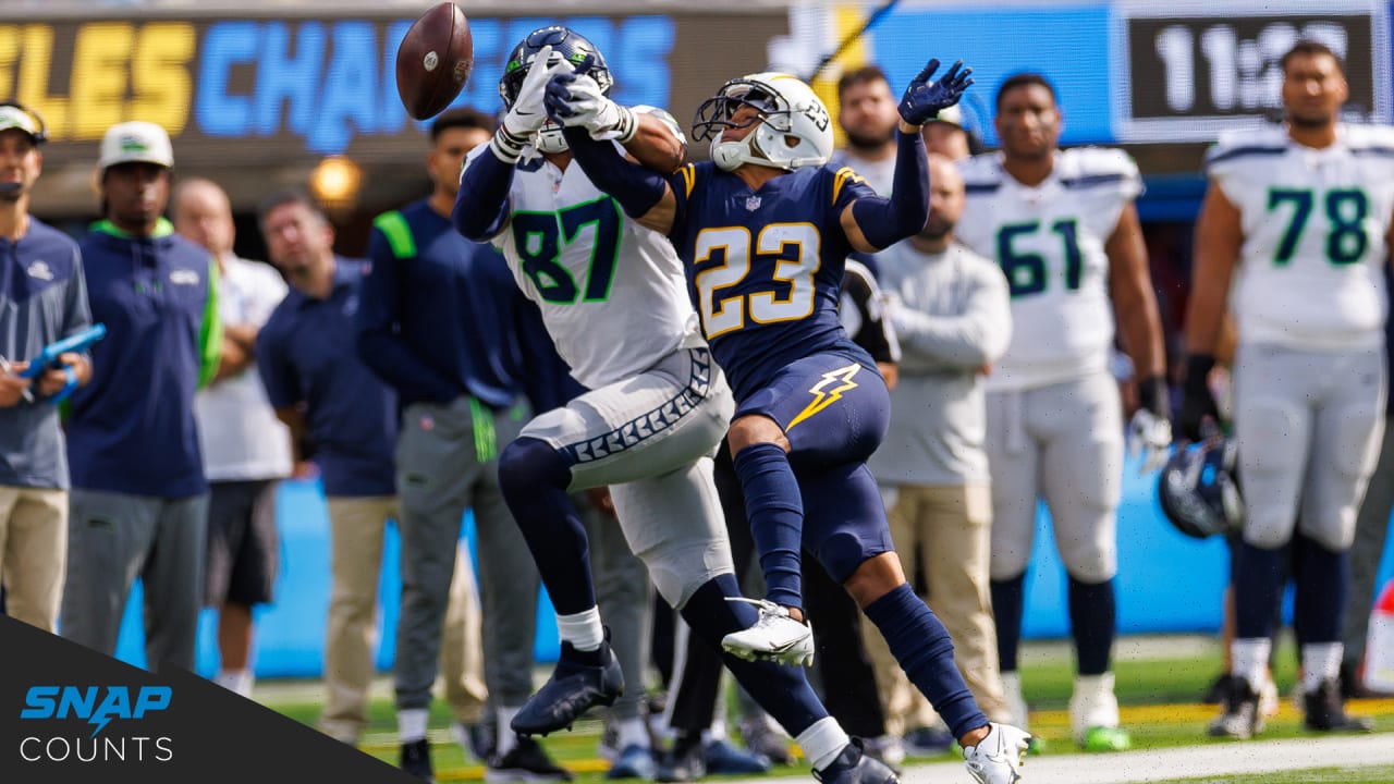 INGLEWOOD, CA - OCTOBER 23: Los Angeles Chargers offensive tackle Trey  Pipkins III (79) during the Seattle Seahawks vs Los Angeles Chargers on  October 23, 2022, at SoFi Stadium in Inglewood, CA. (