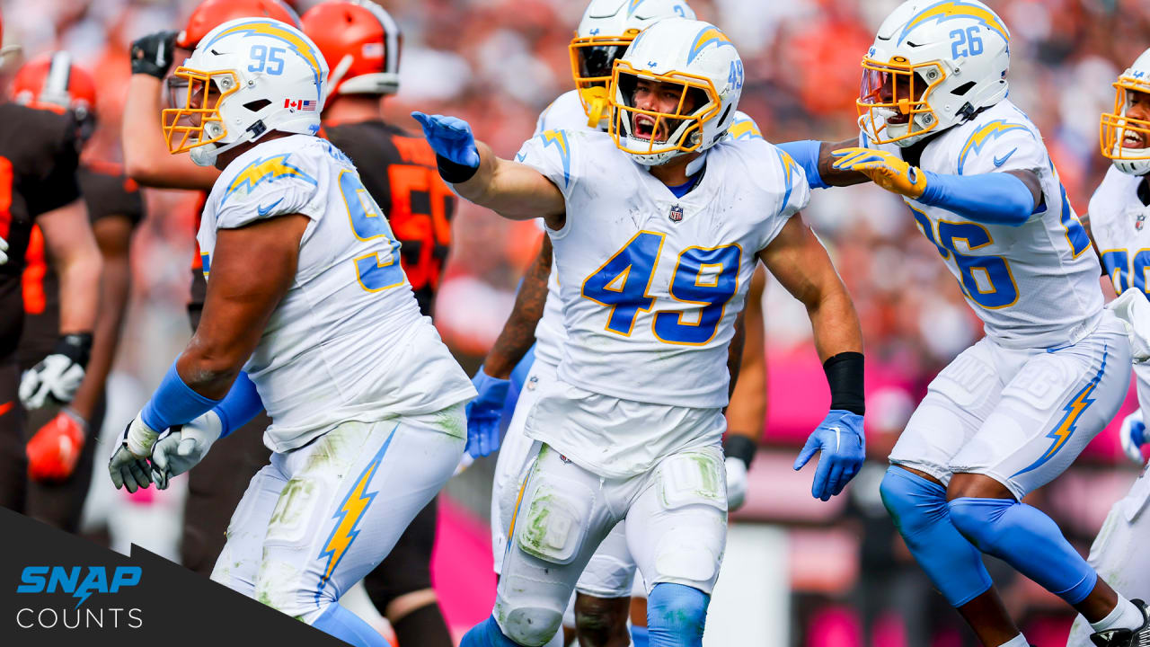 Snap Counts Los Angeles Chargers at Cleveland Browns