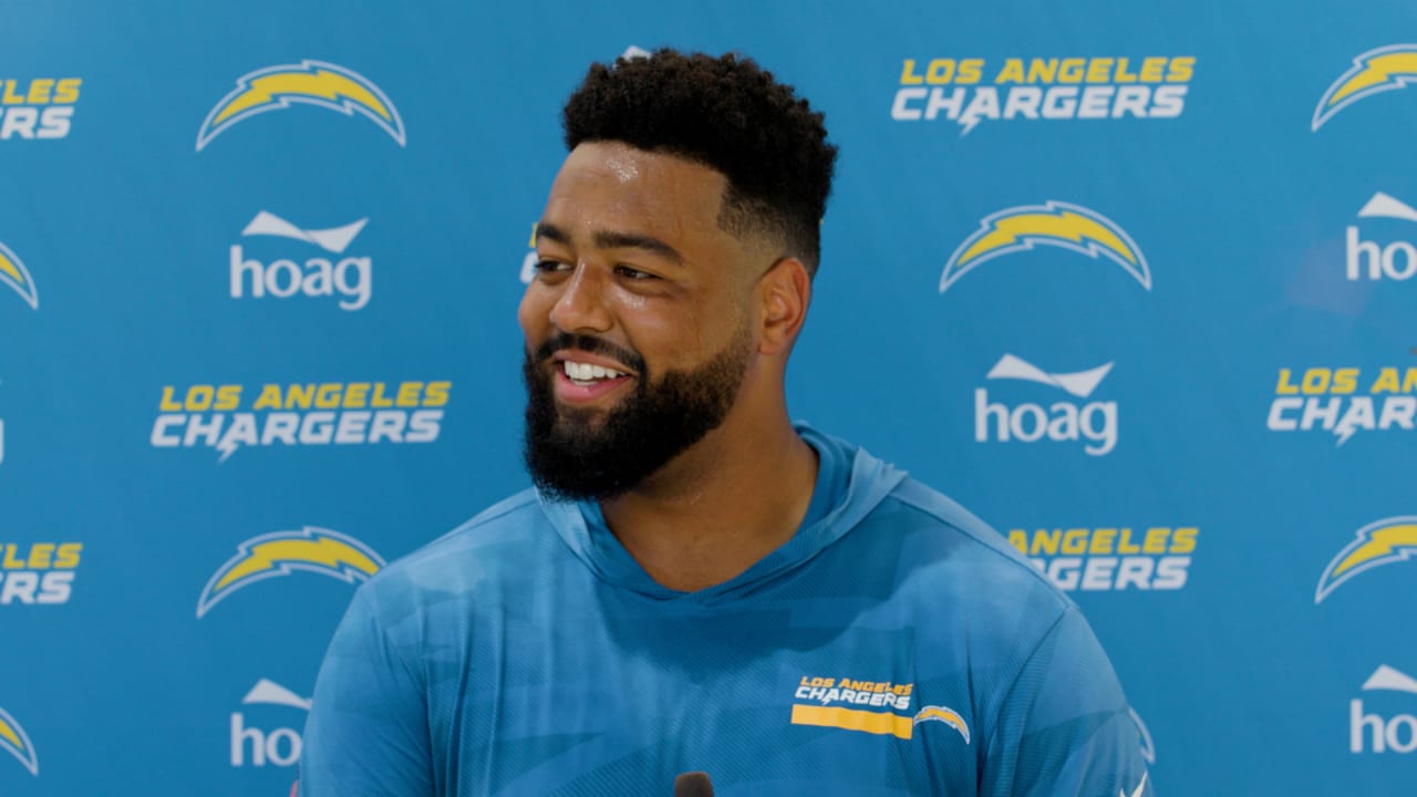 Los Angeles Chargers offensive tackle Trey Pipkins III is introduced before  an NFL football game against the Miami Dolphins Sunday, Sept. 10, 2023, in  Inglewood, Calif. (AP Photo/Ashley Landis Stock Photo - Alamy