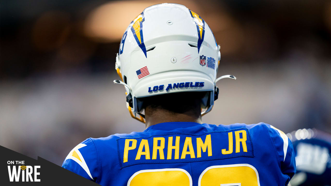 Donald Parham Jr. Los Angeles Chargers Game-Used #89 White Jersey vs.  Denver Broncos on January 8 2023