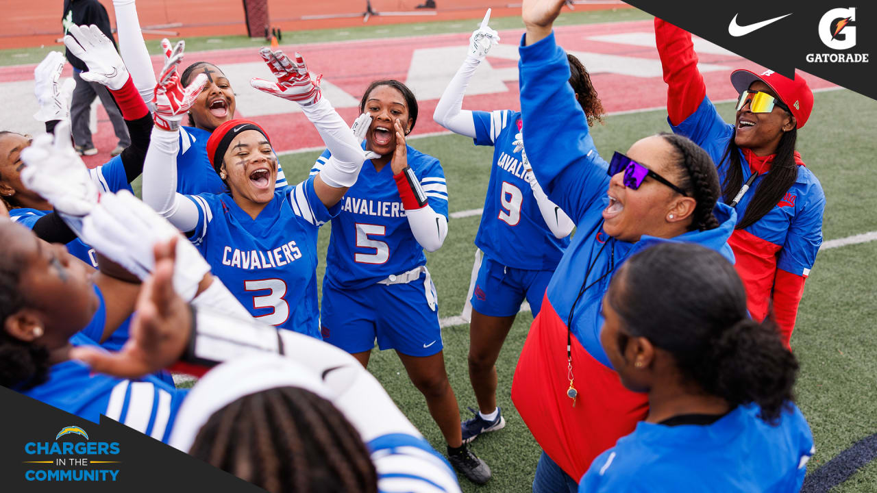 Community Chargers Celebrate Girls Flag Football an Official