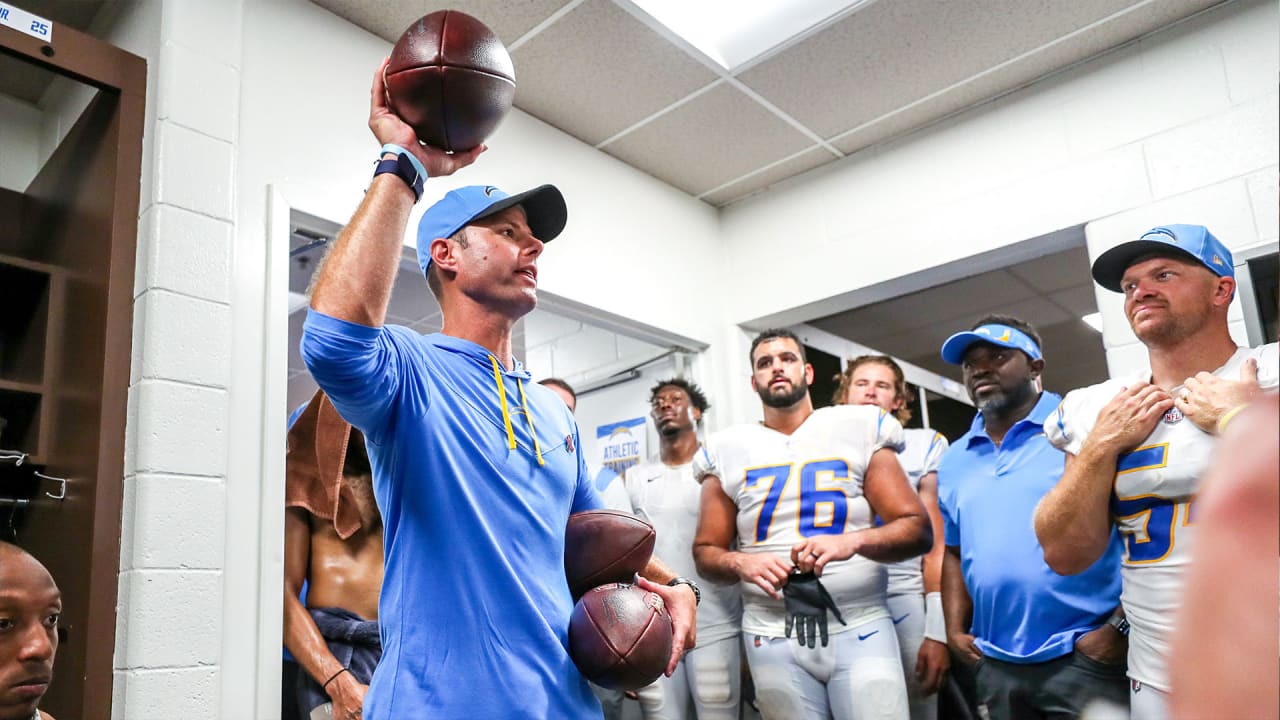 Brandon Staley Locker Room Victory Speech vs Titans