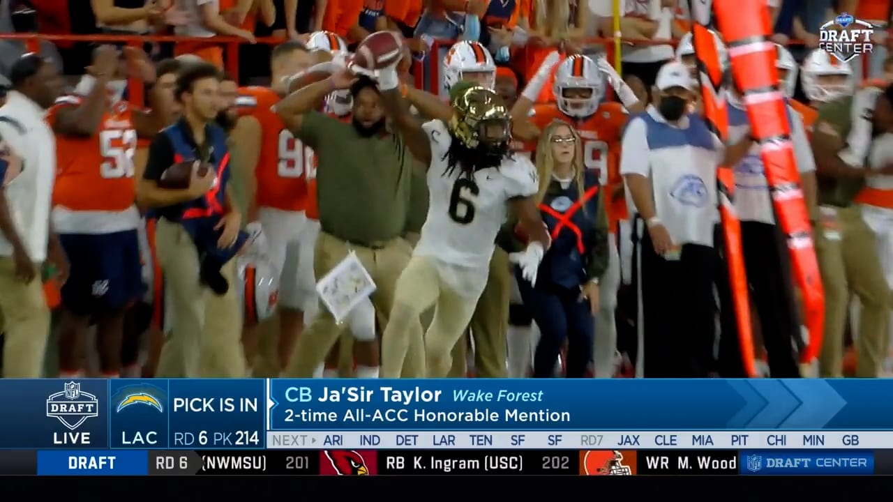 2022 Draft Chargers Select CB Ja'Sir Taylor, Round 6, Pick 214