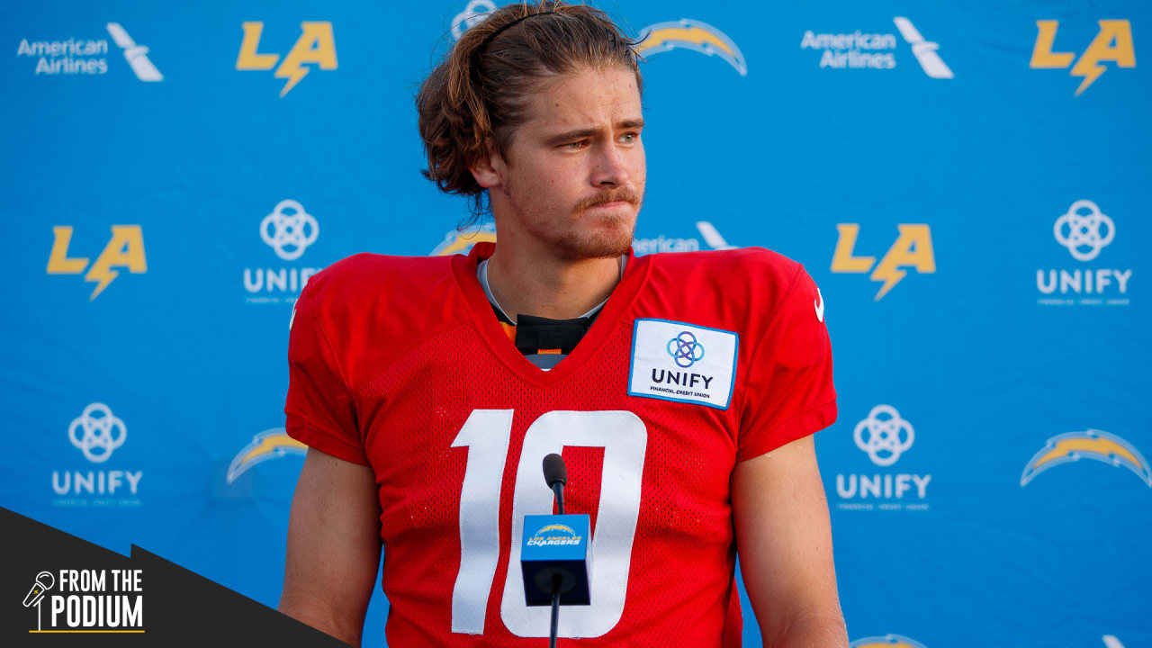 From the Chargers Podium: How is Quarterback Justin Herbert Picking Up the  New Offense?