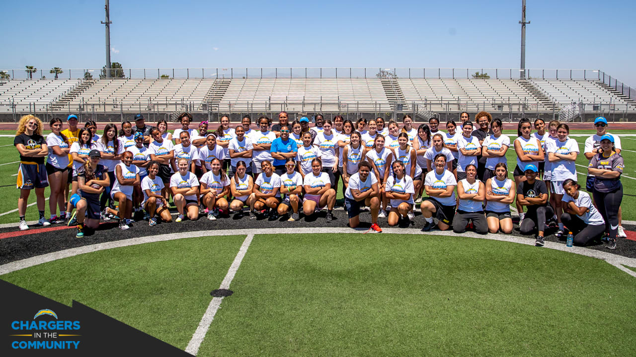 Chargers Host Girls Flag Event for CoronaNorco School District