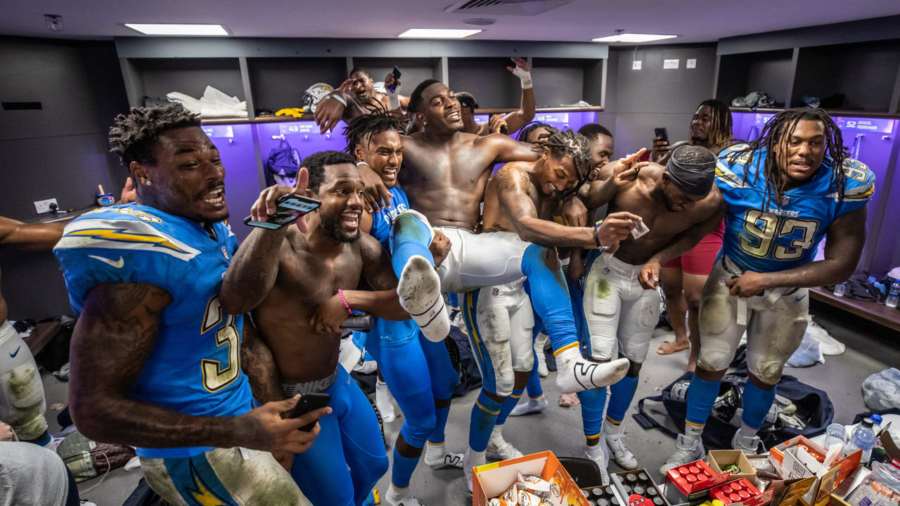 Postgame Locker Room Celebration Over Titans