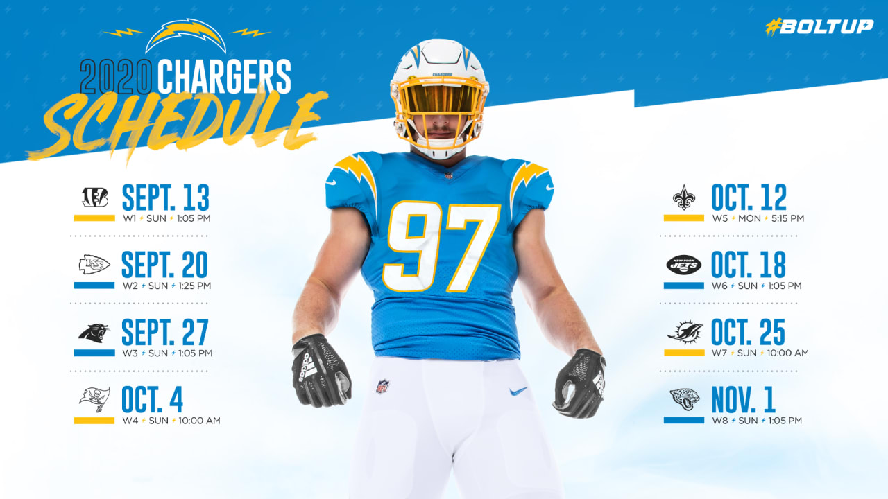 Los Angeles Chargers 2022 Schedule 2020 Schedule Announced