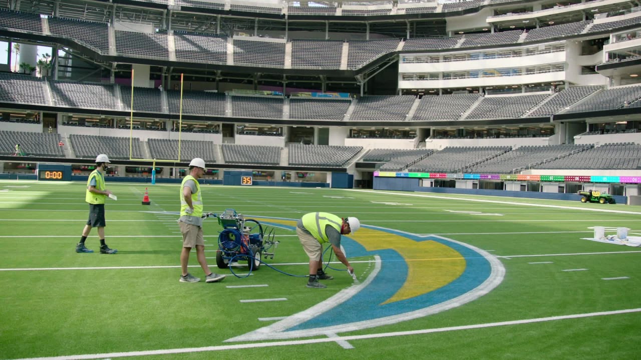 Bengals paint midfield logo & end zones white 