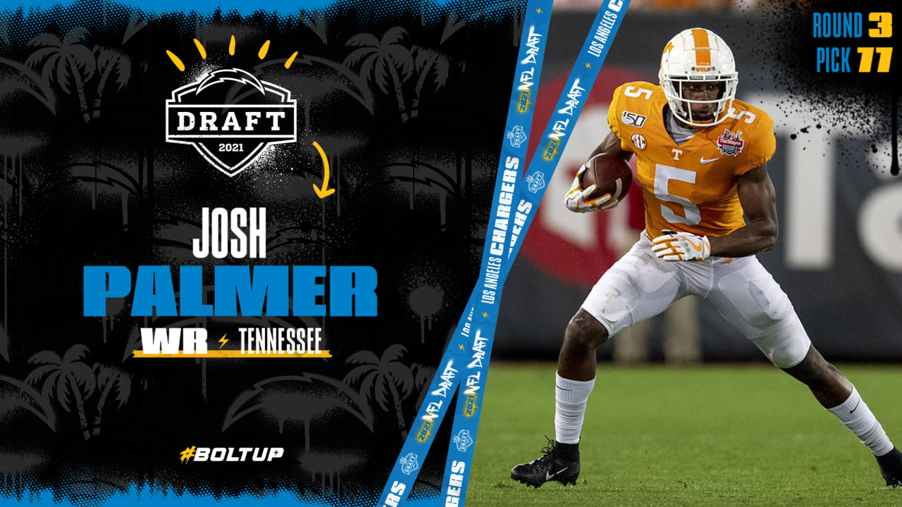 2021 NFL Draft: Wide Receiver Joshua Palmer, Tennessee, Round 3, Pick 77