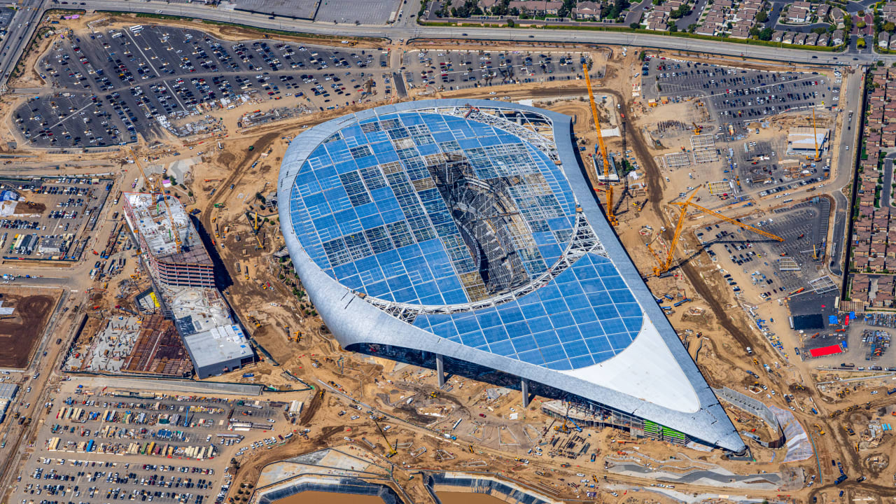 Photos: June Aerial Views of SoFi Stadium Construction