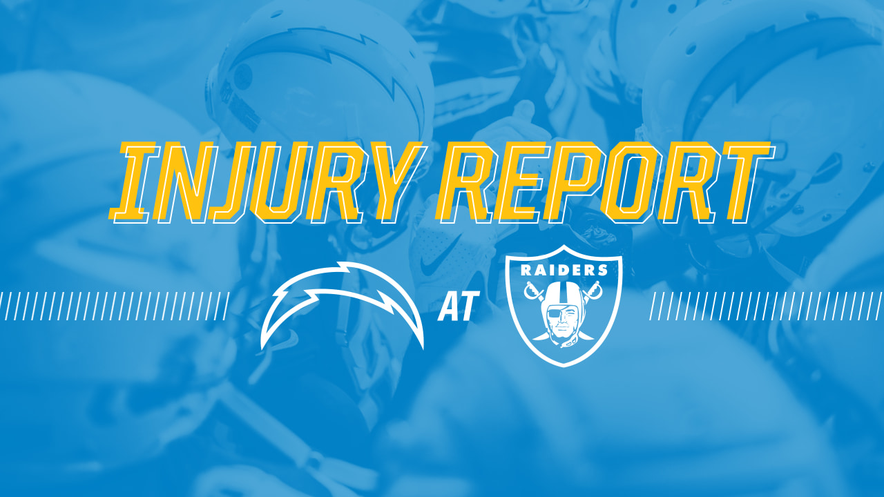 Chargers-Raiders Week 10 Injury Report