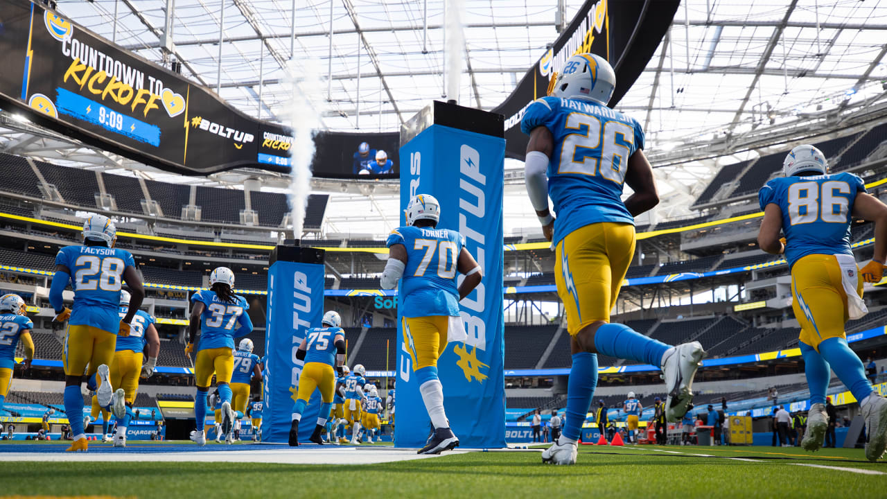 What TV channel is Los Angeles Chargers game on today vs. Atlanta