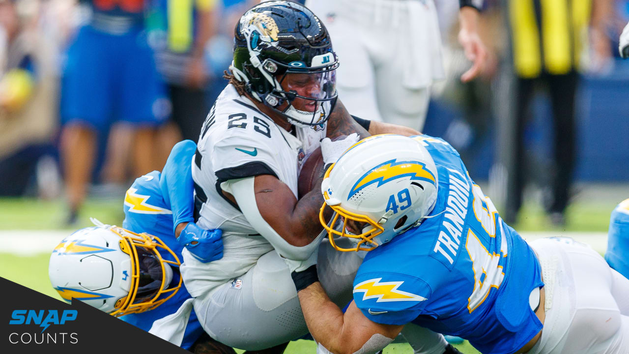 Snap Counts Los Angeles Chargers vs. Jacksonville Jaguars BVM Sports