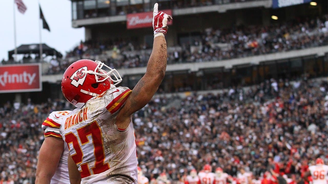 Tyvon Branch with the Pick Six