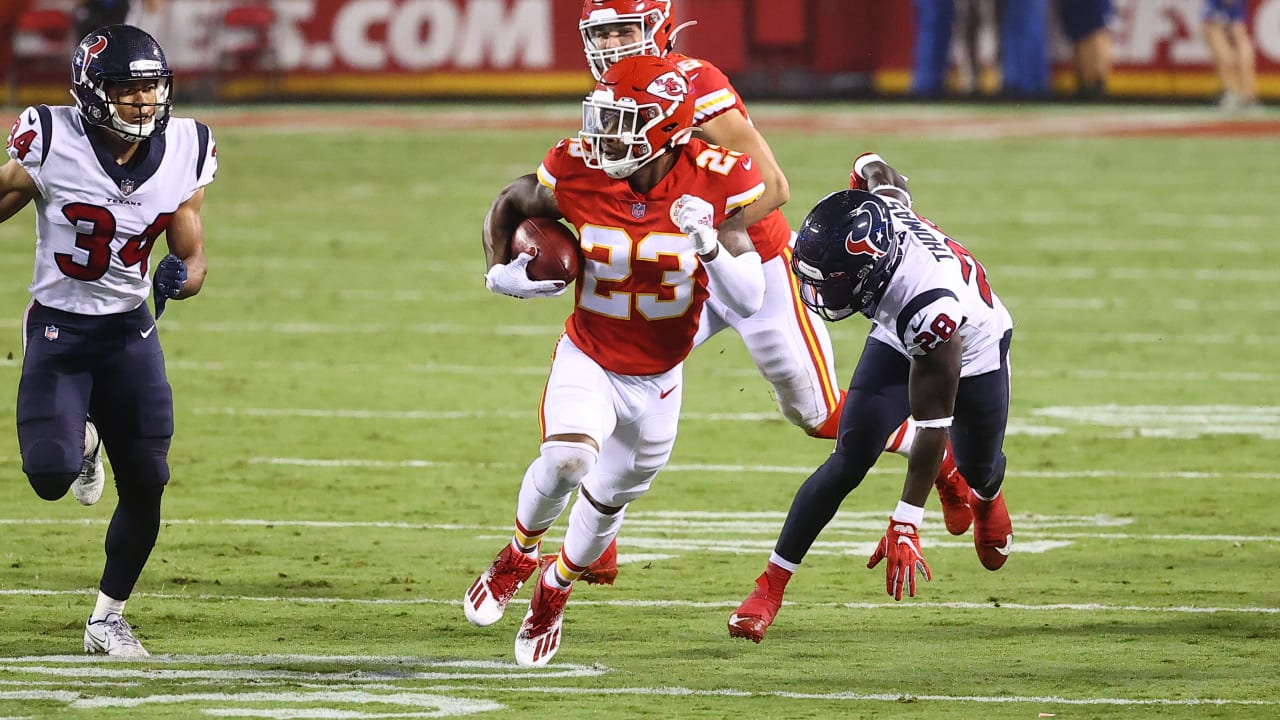 Kansas City Chiefs defensive back Armani Watts (23) celebrates his