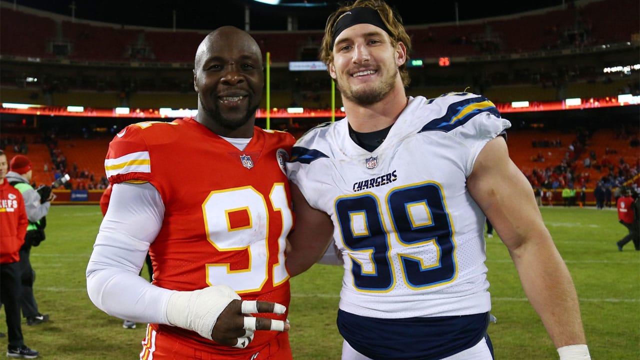 Chargers' Joey Bosa Gets Tips from Chiefs' Tamba Hali After Saturday's Game