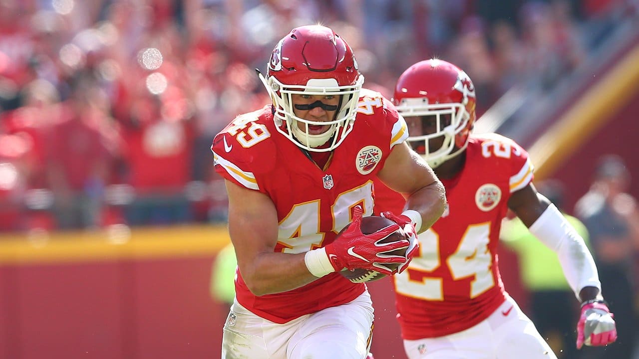 Kansas City Chiefs' Daniel Sorensen carries the ball during an NFL football  game against the Los Angeles Chargers, Sunday, Sept. 24, 2017, in Carson,  Calif. (AP Photo/Jae C. Hong Stock Photo - Alamy