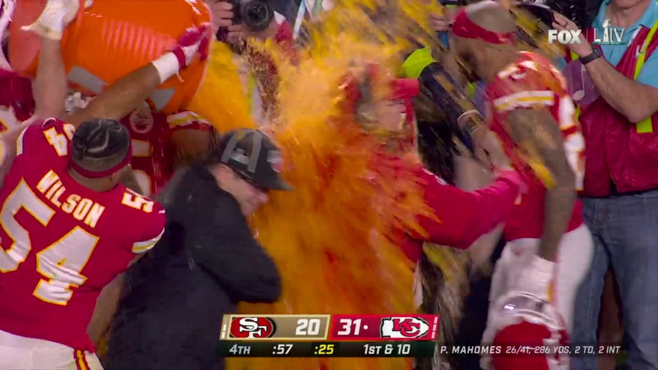 Andy Reid Gets Gatorade Bath as Chiefs Run Out the Clock and Win Super Bowl  LIV