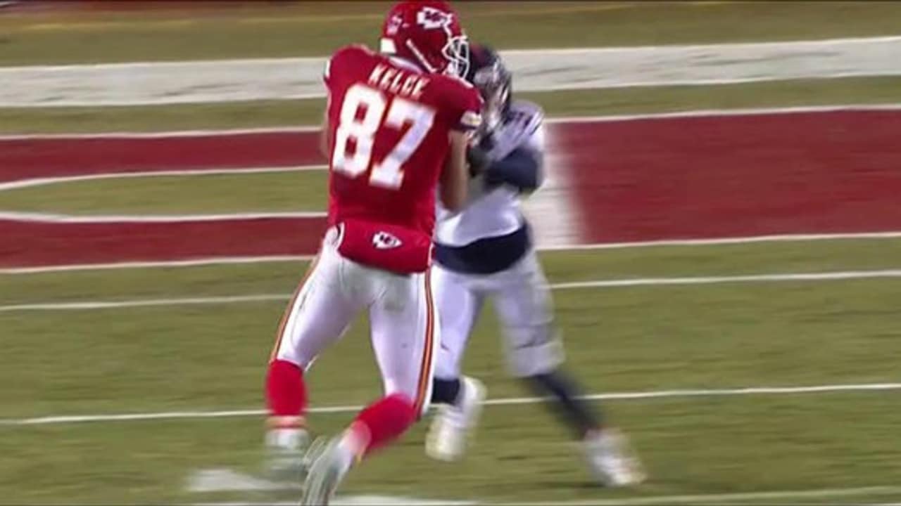 Travis Kelce has the highest run blocking rating for tight ends in