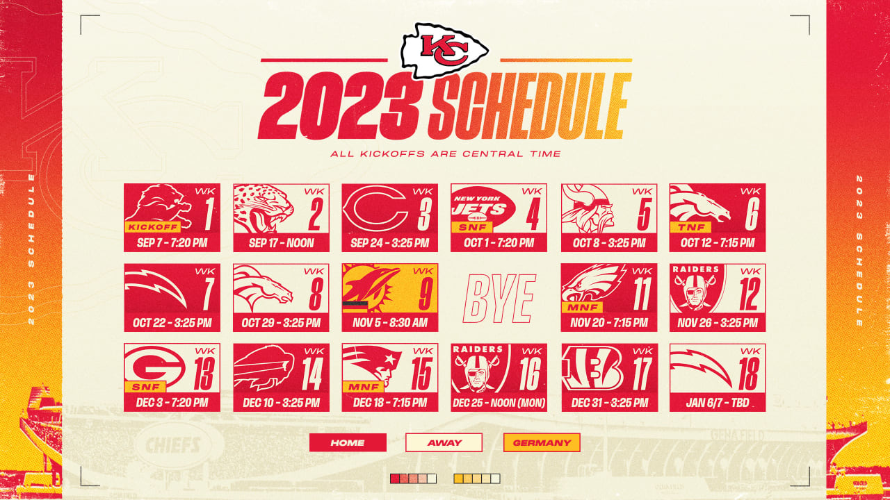 2023 Regular Season Schedule Finalized; Chiefs Slated in Six Primetime  Contests