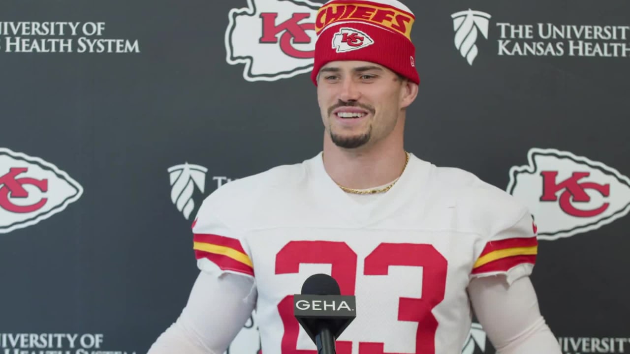 Kansas City Chiefs linebacker Drue Tranquill press conference Frankfurt