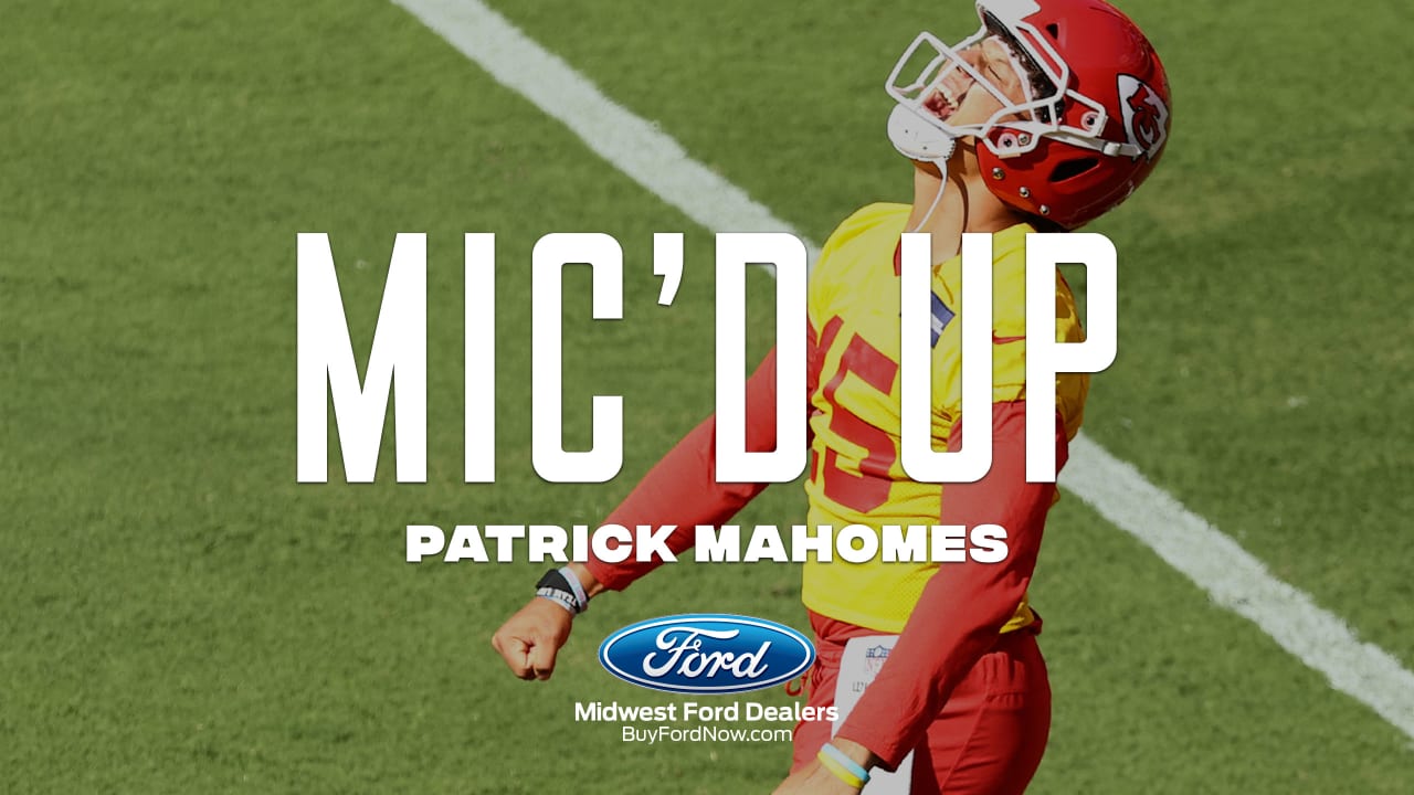 Chiefs' Patrick Mahomes mic'd up during practice at Arrowhead Stadium