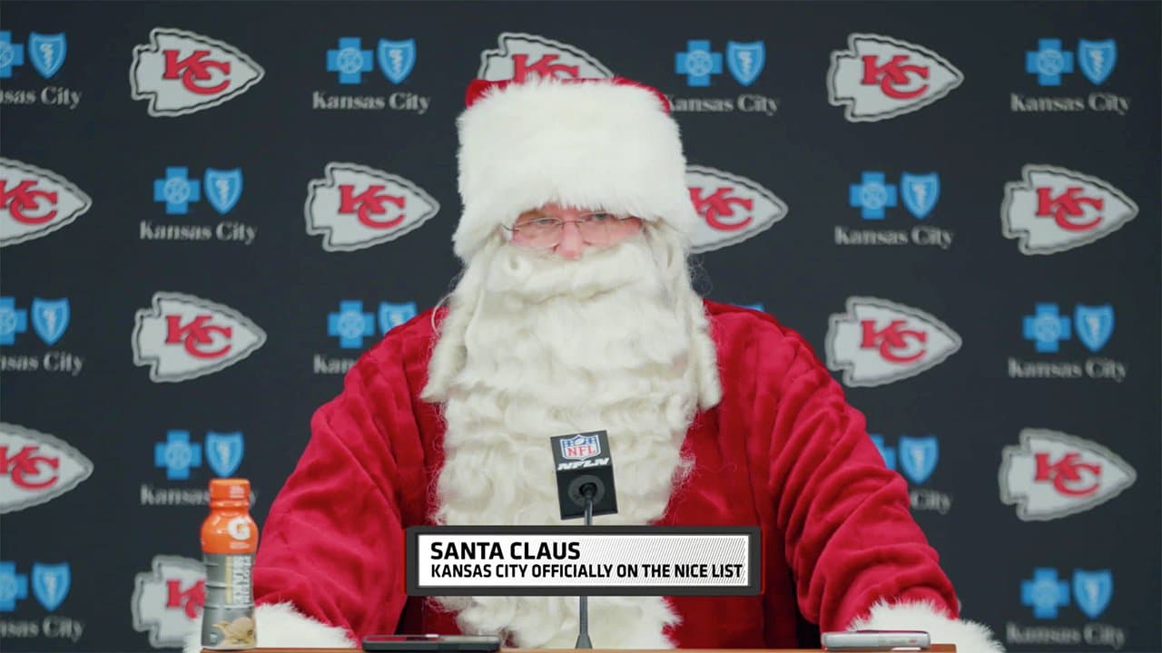 Kansas City Chiefs NFL Football Ho Ho Ho Santa Claus Merry