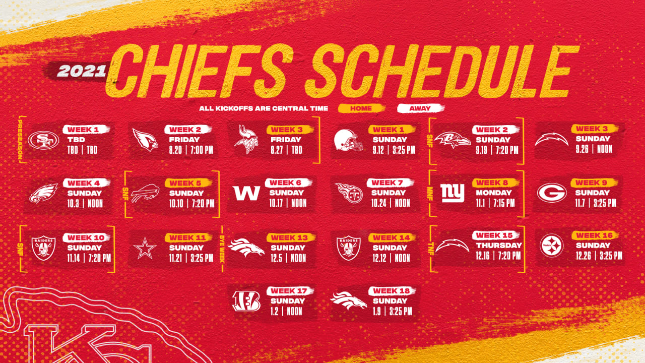 2021 Kansas City Chiefs schedule: Downloadable smartphone wallpaper