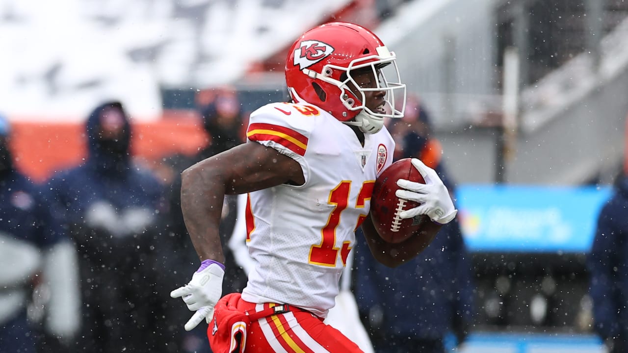 Kansas City Chiefs wide receiver Byron Pringle scores a touchdown