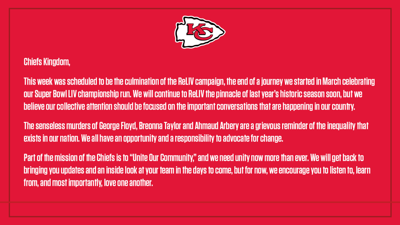 Statement from the Kansas City Chiefs