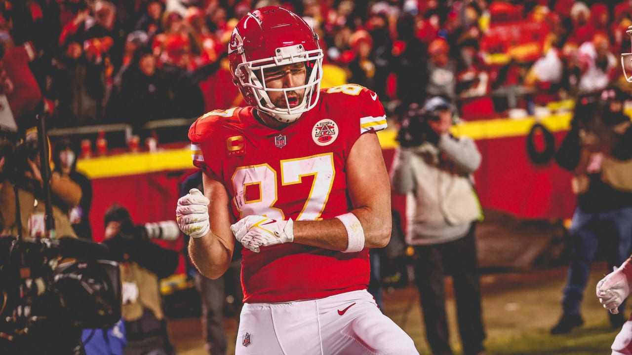 Kansas City Chief's Travis Kelce dances along side teammage Andrew