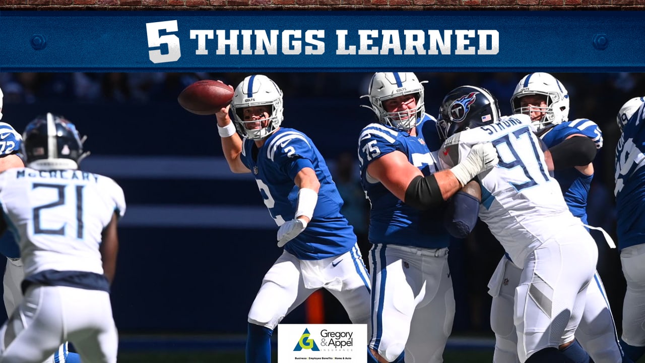 5 Things Learned, Colts vs. Titans Week 4