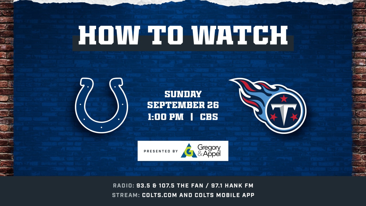 Colts vs. Titans: How to watch, listen and stream online in Week 3