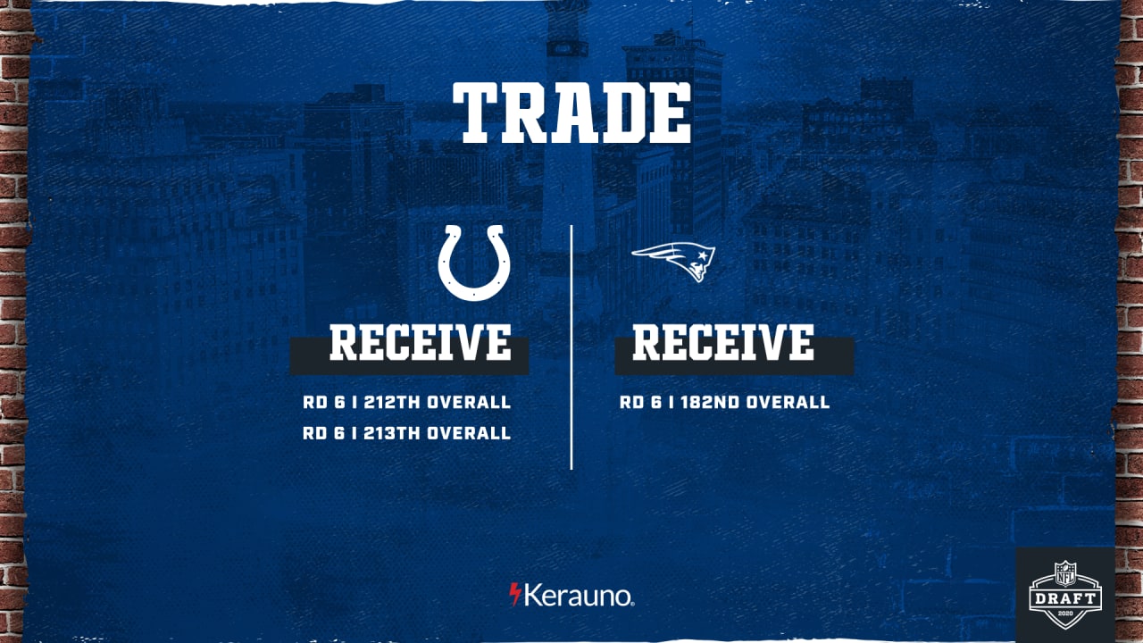 Indianapolis Colts trade down in sixth round with New England