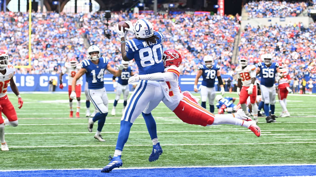 WATCH: Colts' Jelani Woods catches first NFL TD vs. Chiefs