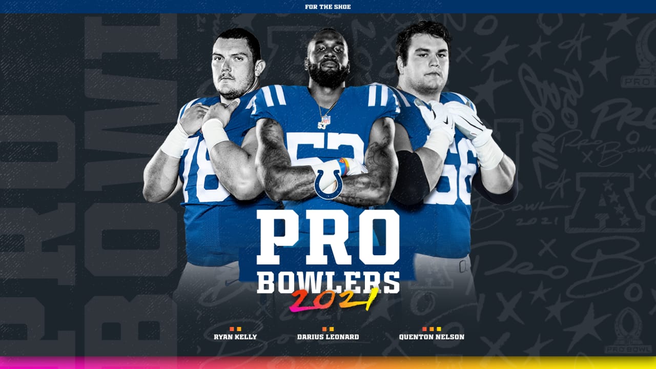 Golds C Ryan Kelly, L.B. for the 2021 NFL Pro Cup.  NFL announces selection of Darius Leonard & G Quentin Nelson tonight