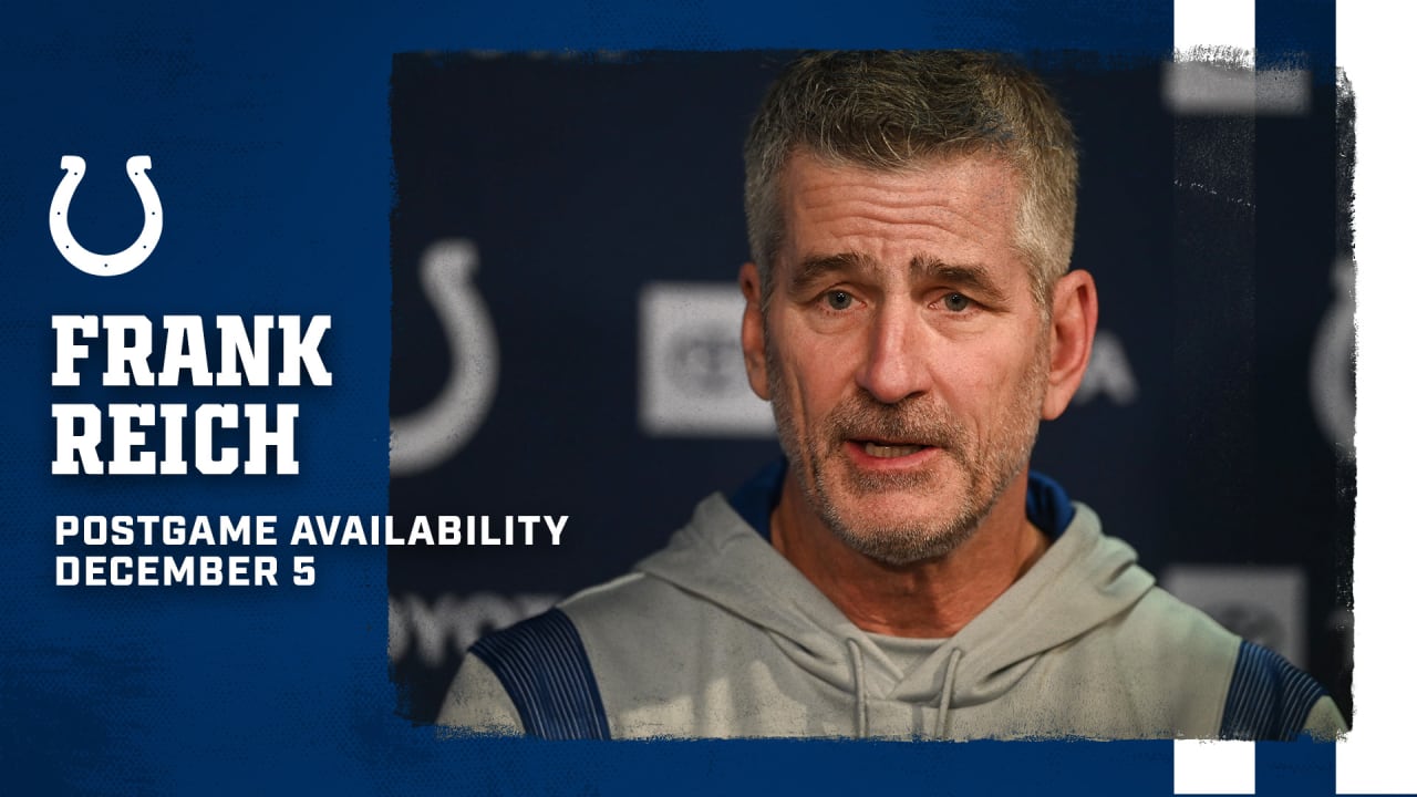 Indianapolis Colts head coach Frank Reich speaks during a news conference  following an NFL football game against the Jacksonville Jaguars, Sunday,  Nov. 17, 2019, in Indianapolis. Indianapolis won 33-13. (AP Photo/AJ Mast