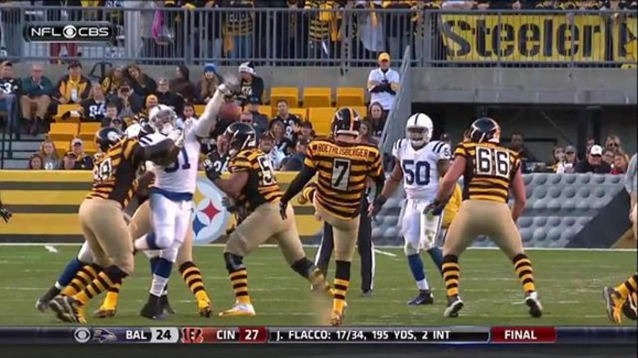 Indianapolis Colts block and recover punt by Pittsburgh Steelers  quarterback Ben Roethlisberger