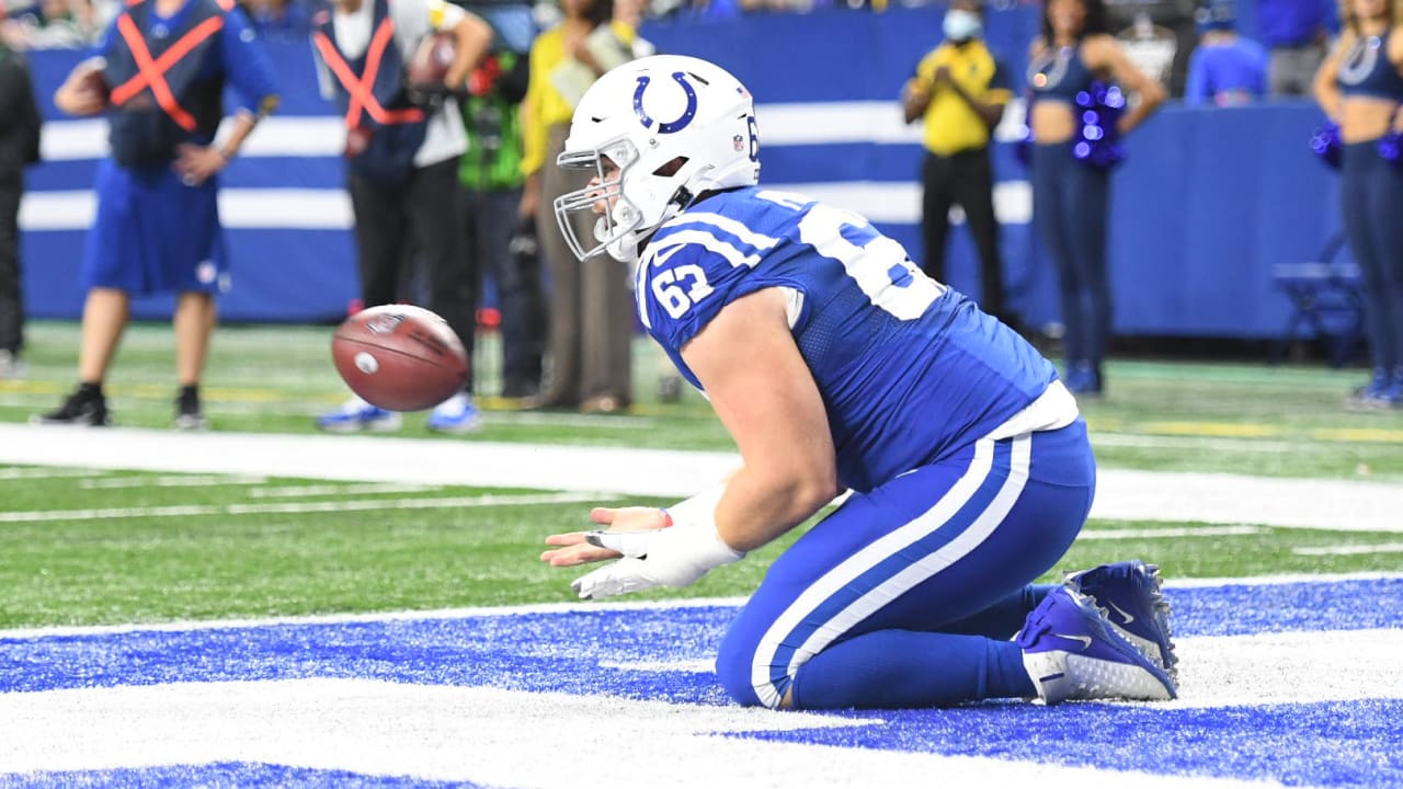 Indianapolis Colts offensive lineman Danny Pinter (63) during pregame  warmups before an NFL football game against the Houston Texans, Sunday,  Dec. 5, 2021, in Houston. (AP Photo/Matt Patterson Stock Photo - Alamy