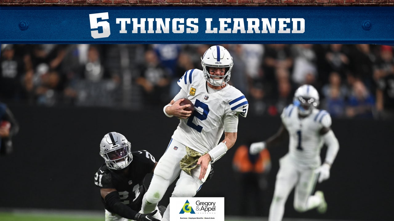 5 Things Learned, Colts vs. Raiders, Week 10: Jeff Saturday's Impact, Matt  Ryan's Wheels And Clutch Plays By Defense