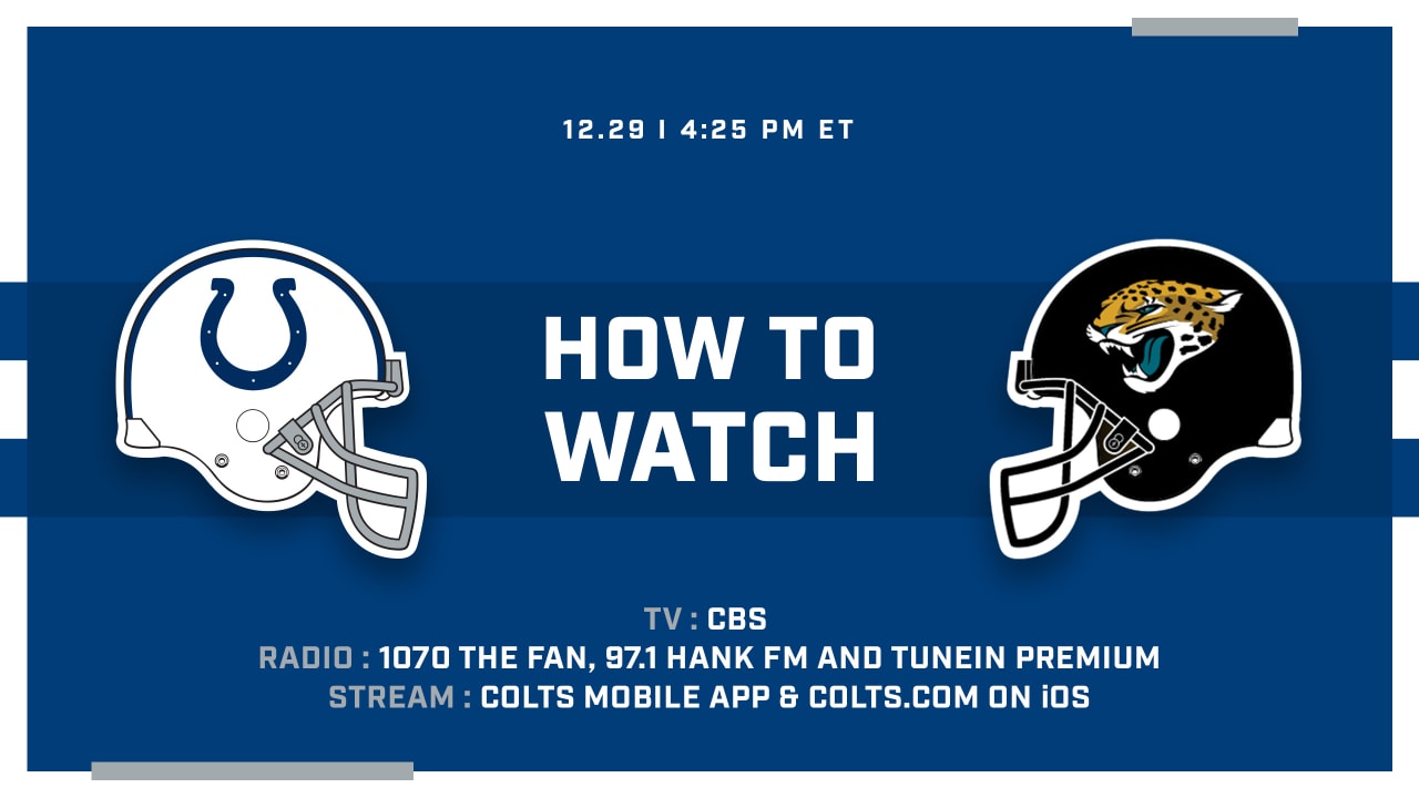 How to watch Indianapolis Colts at Jacksonville Jaguars on December 29th  2019 (Week 17)