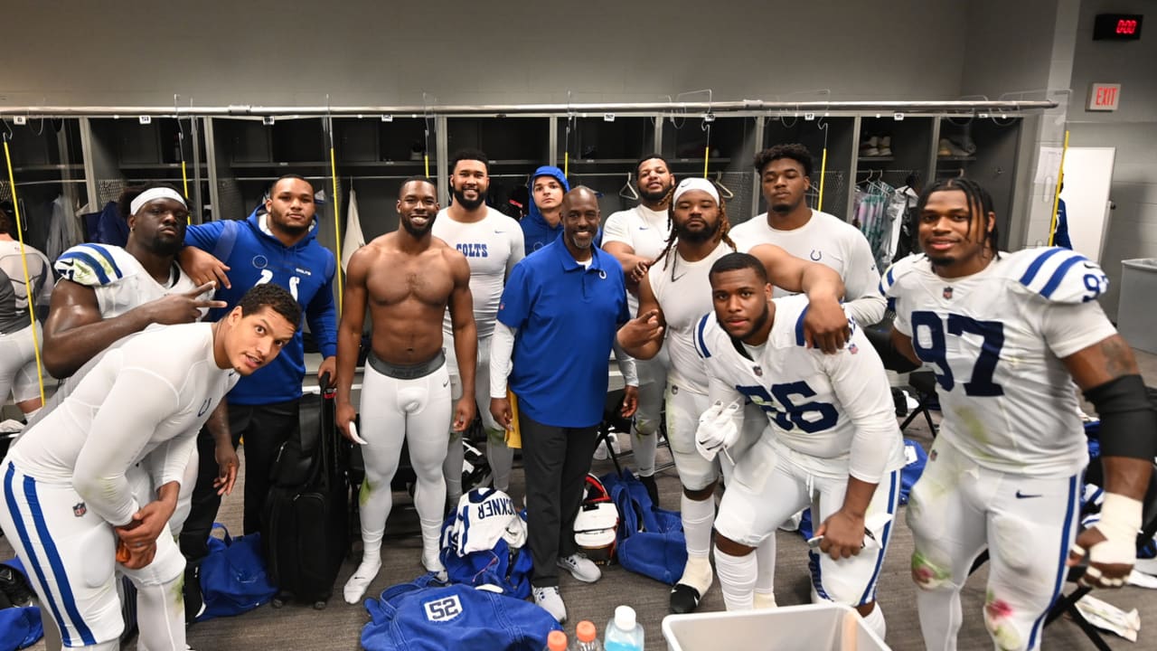 Locker Room Celebration Colts at Cardinals