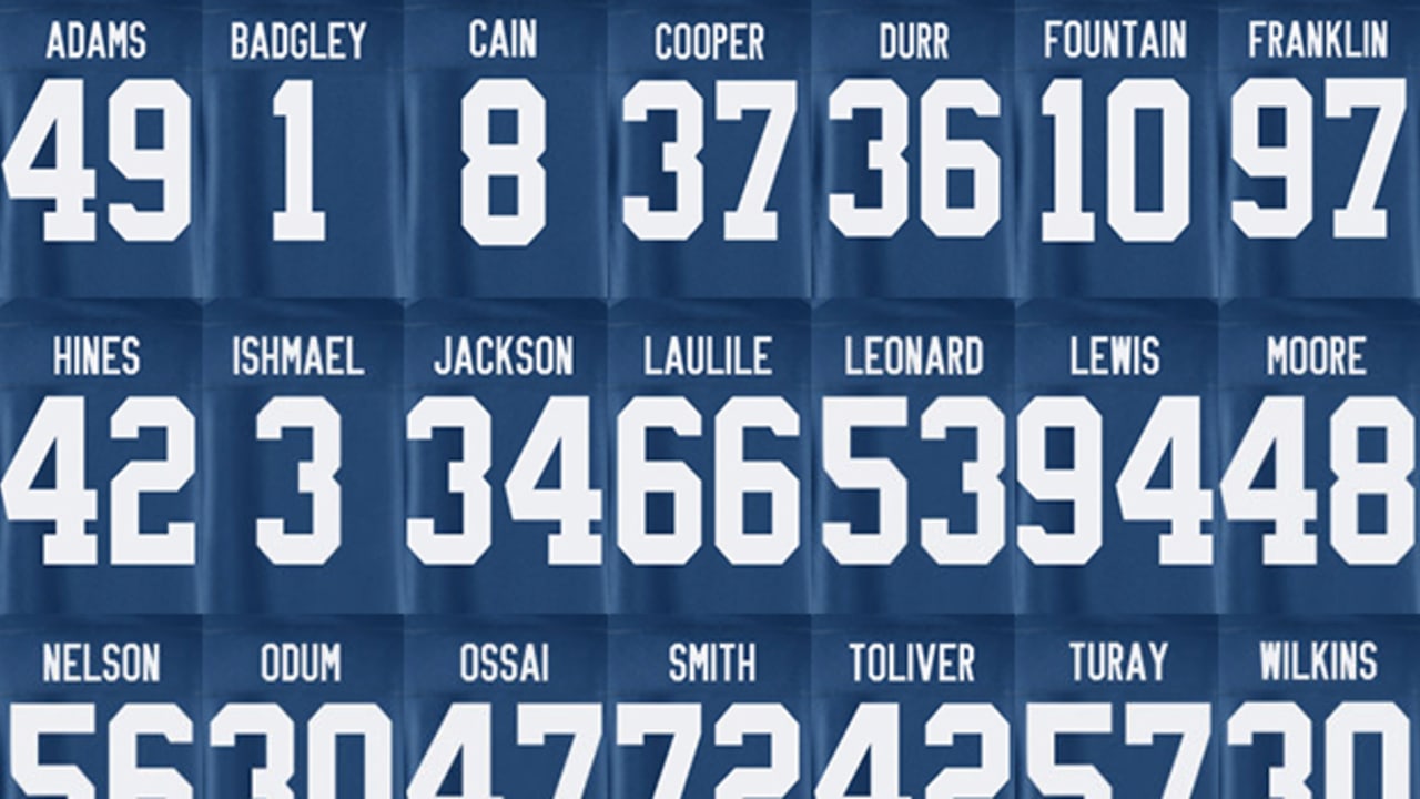 Indianapolis colts on sale jersey numbers