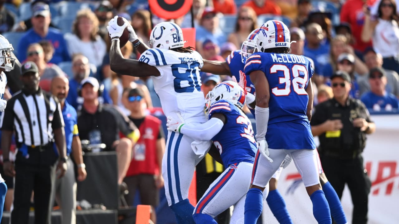 Indianapolis Colts tight end Jelani Woods (80) warms up before an NFL  football game between the Houston Texans and Indianapolis Colts, Sunday, Jan.  8, 2023, in Indianapolis. (AP Photo/Darron Cummings Stock Photo - Alamy