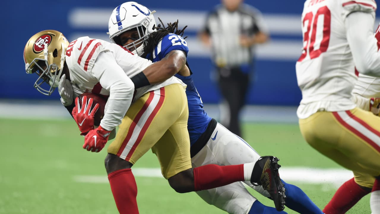 Indianapolis Colts defensive end Ryan Delaire (75) sacks San