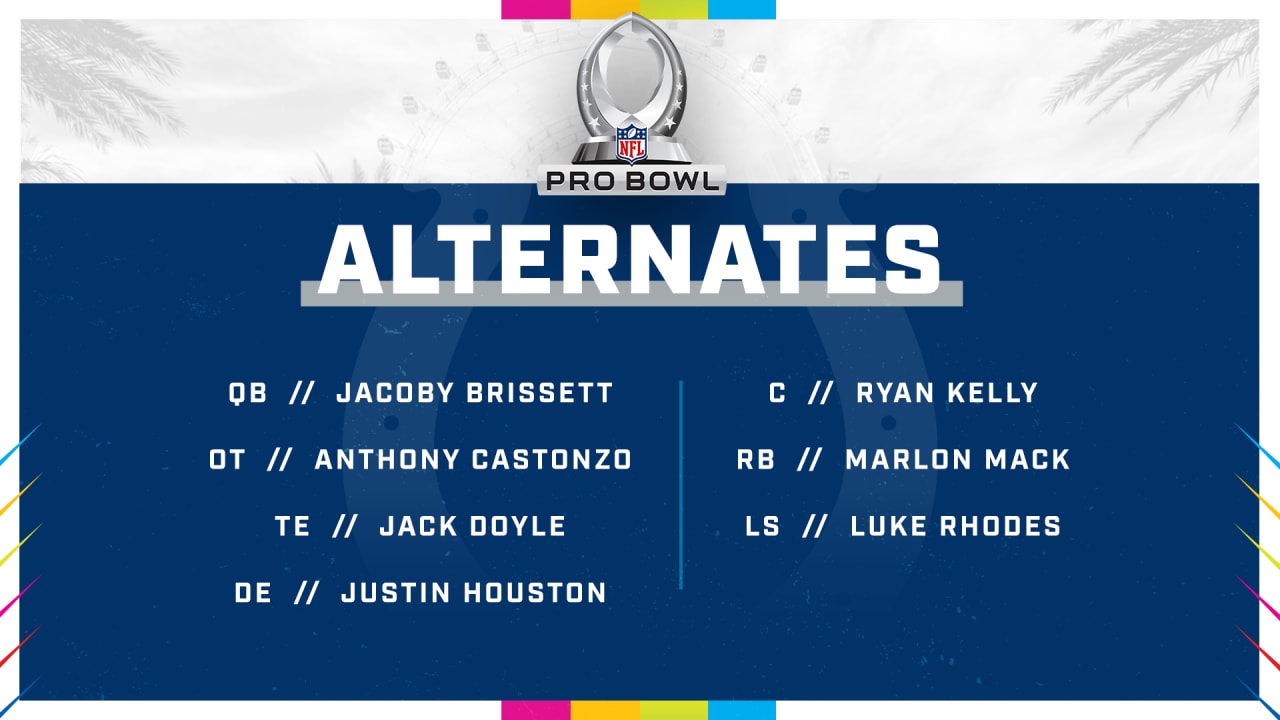 Seven Indianapolis Colts players have been selected as alternates