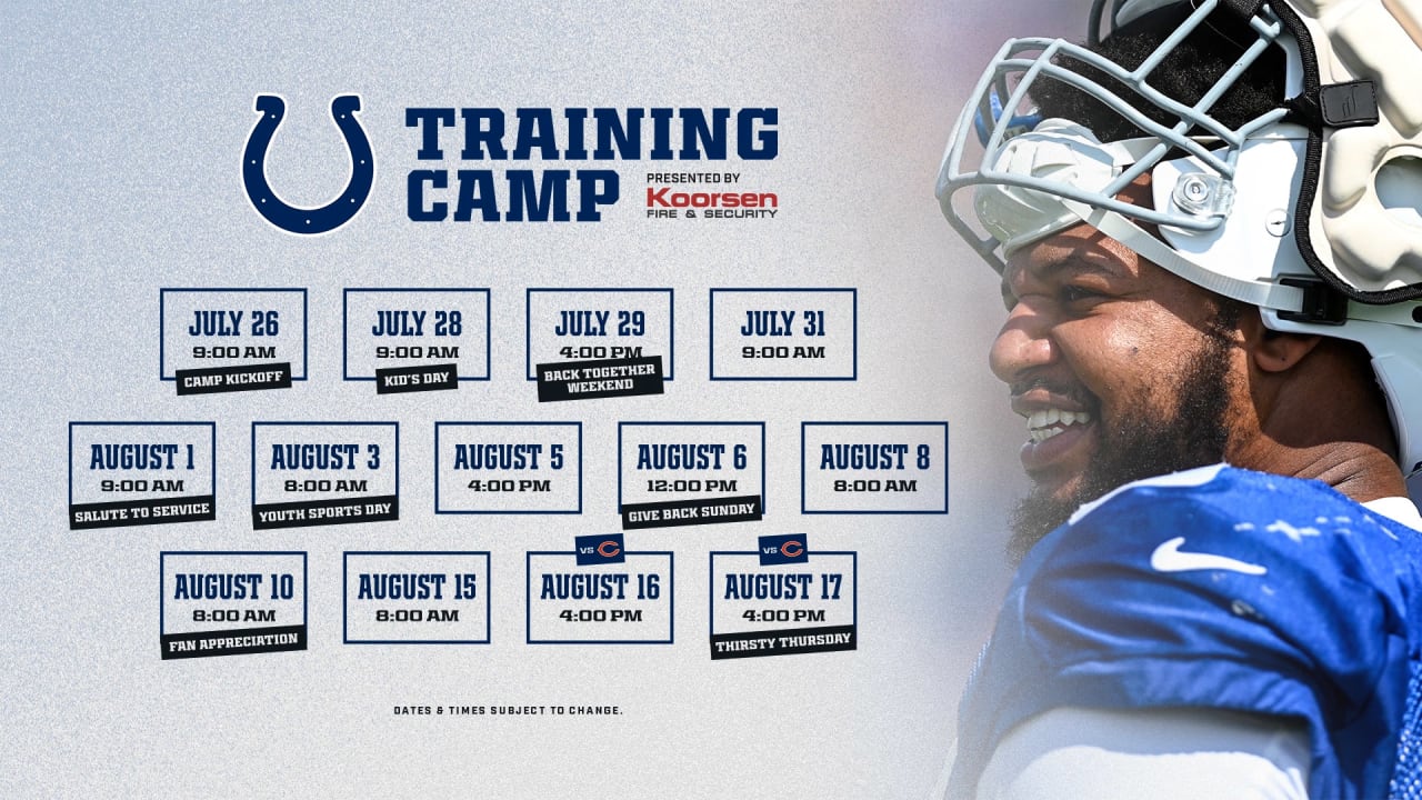 2023 Colts Training Camp Schedule Announcement