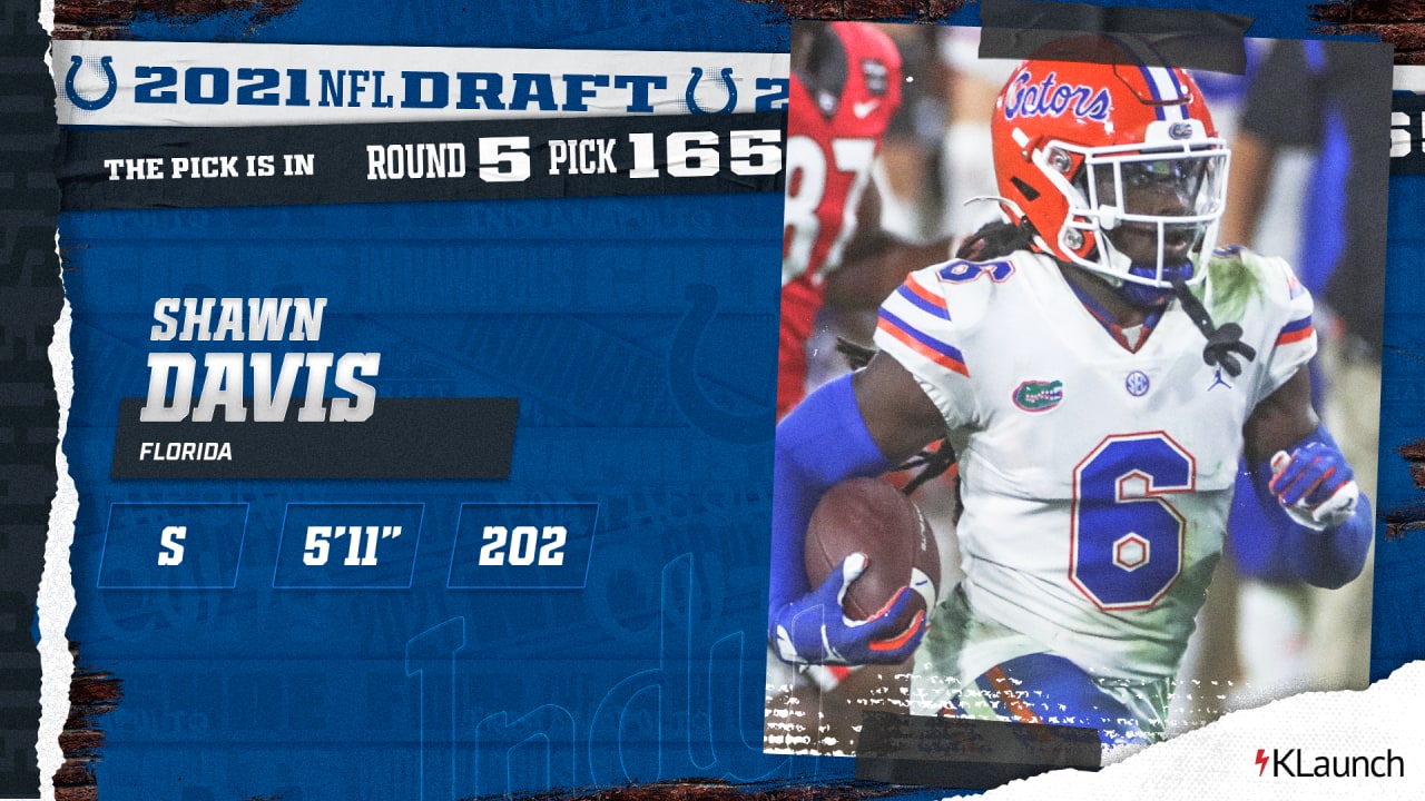 Round 5 - Pick 21: Shawn Davis, SS, Florida (Indianapolis Colts) : r/nfl