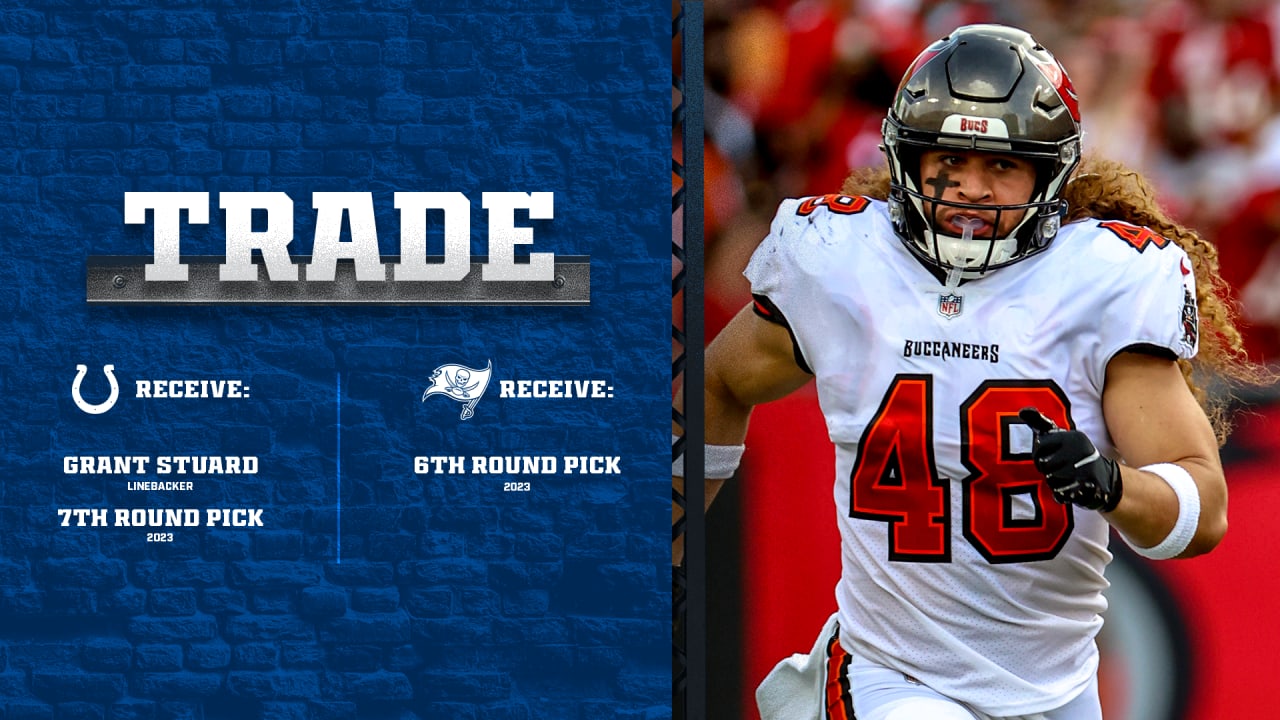 Colts Acquire LB Grant Stuard, 2023 Seventh-Round Pick From Tampa Bay  Buccaneers In Exchange For 2023 Sixth-Round Pick