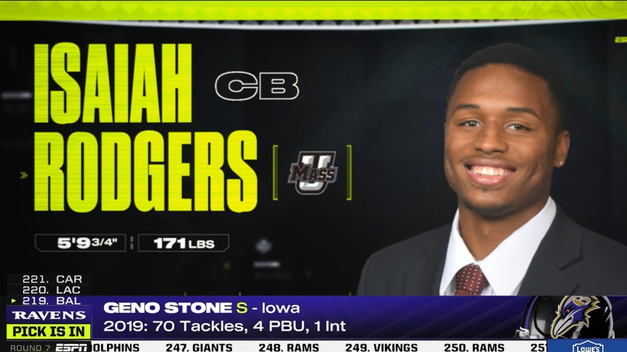 The Indianapolis Colts selected UMass CB Isaiah Rodgers after